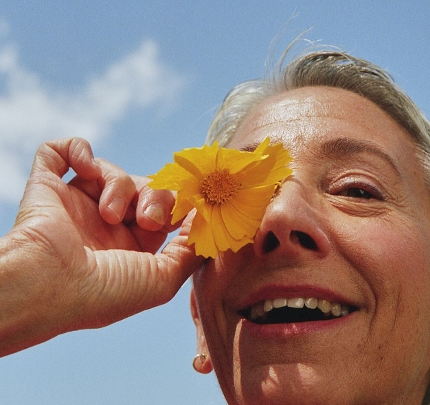 Firefly collage of a art hand drawn man, with plants and flowers around him 22795